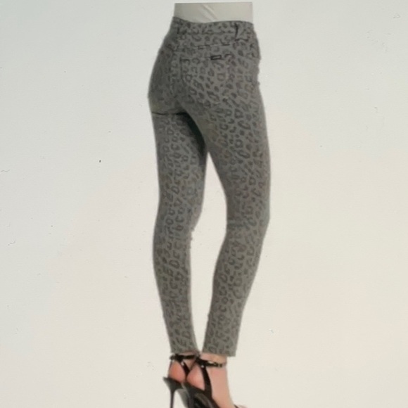 Joe’s Jeans grey leopard print high rise frayed hem skinny jeans Size 27 - Picture 2 of 9